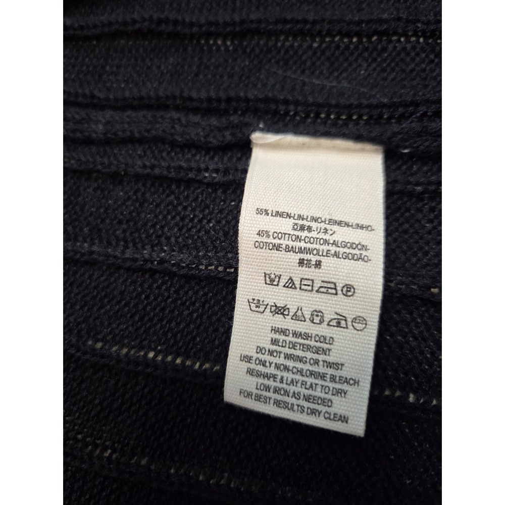 Free People Cardigan Womens XS Black Linen Blend Ribbed Grunge Whimsigoth Witchy - Picture 9 of 10